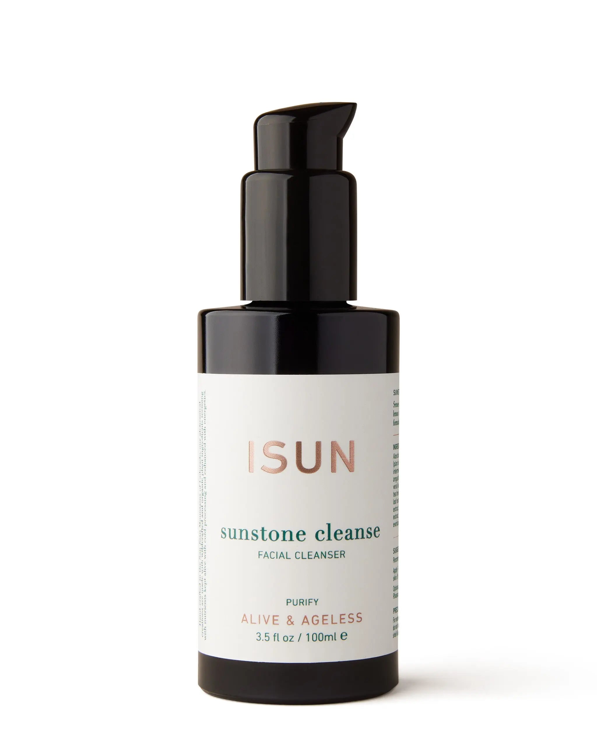 ISUN sunstone cleanse facial cleanser bottle on a white background