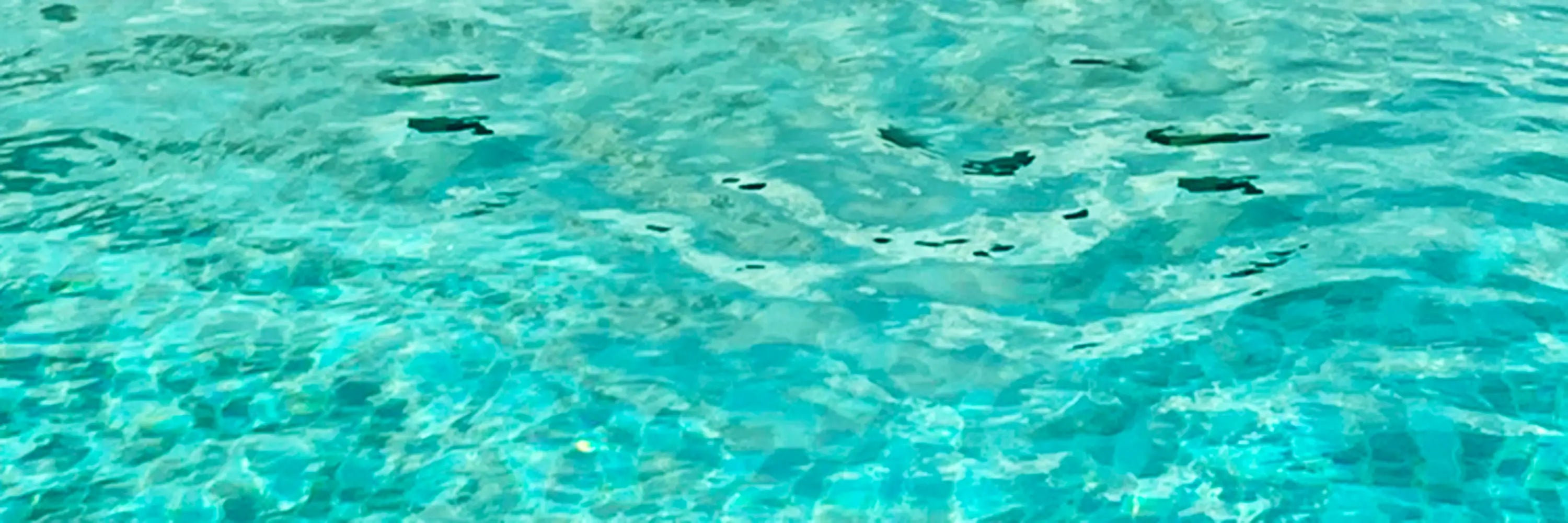 Clear blue water with ripples