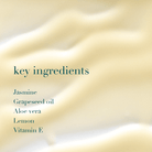 List of key ingredients on a creamy product background