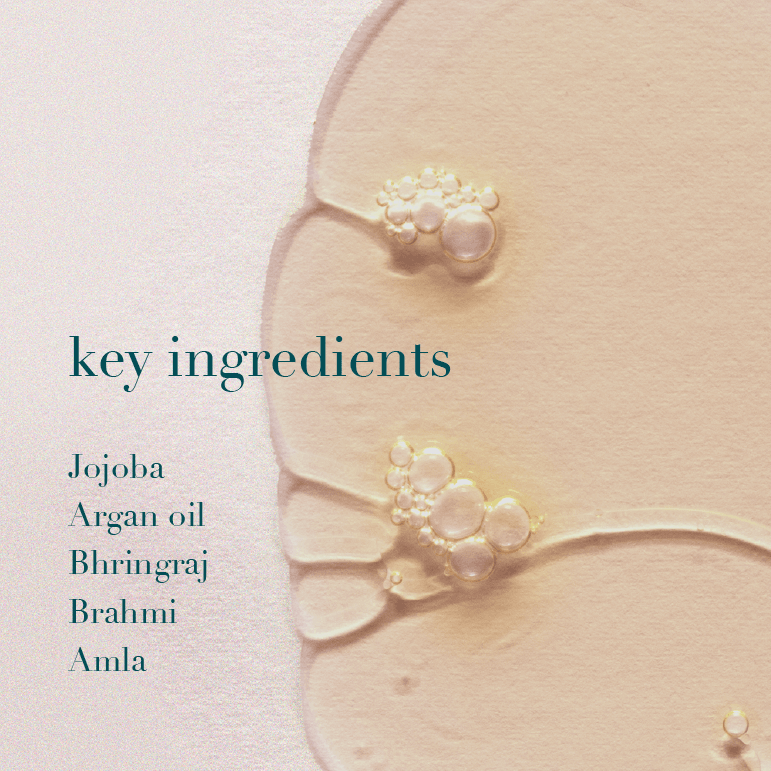 Product texture and text on a light background