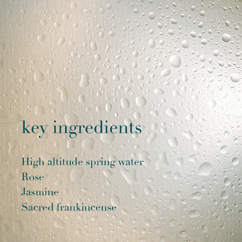 Text overlay on a textured background with water droplets