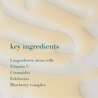 Product texture with text overlay listing key ingredients.