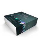 ISUN Restore Ritual gift box in dark teal with iridescent tree silhouettes and white sides, on a white background.