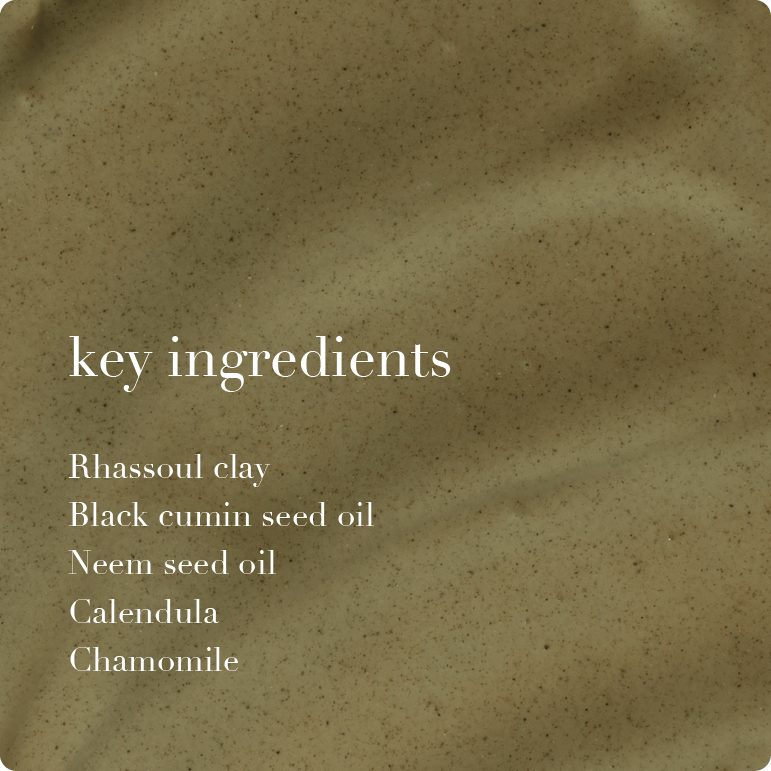 List of key ingredients on a brown product texture background