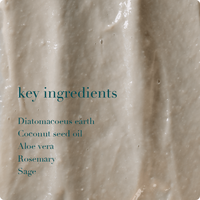 Close-up of a beige cream with text listing key ingredients